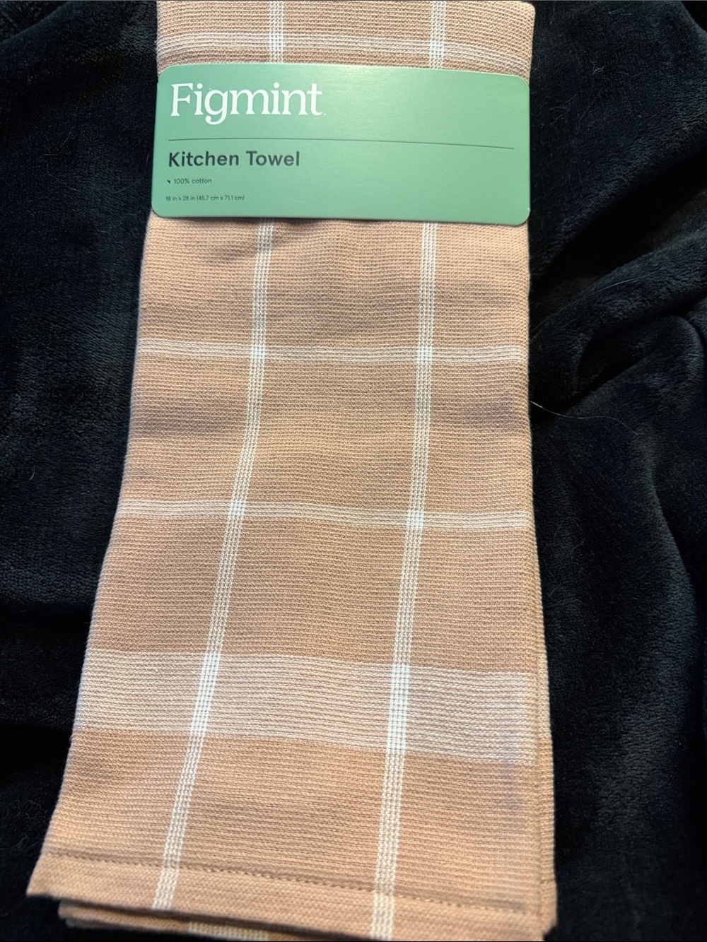 Threshold Peach and White Plaid Kitchen Towel